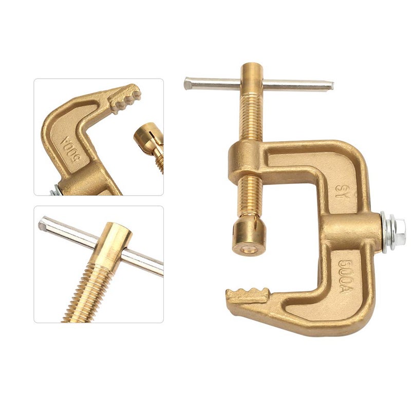 Simlug Welding Earth Clamp 500A Brass Material Classical G Shape Ground Welding Earth Clamp for Welding Machine - Image 1